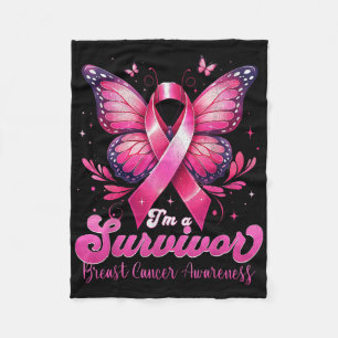 Im A Survivor Breast Cancer Awareness Women _2 Fleece Blanket