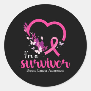 I'm A Survivor Breast Cancer Awareness Women  Classic Round Sticker
