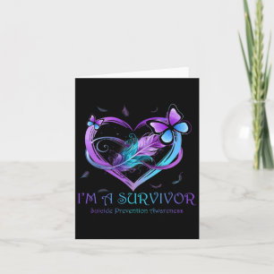 I'm A Survivor Butterfly Heart Suicide Prevention  Card
