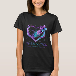 I'm A Survivor Butterfly Heart Suicide Prevention T-Shirt
