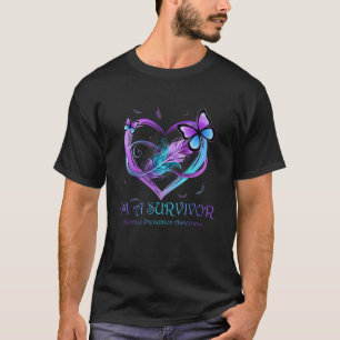 I'm A Survivor Butterfly Heart Suicide Prevention  T-Shirt