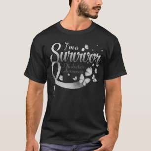 I'm A Survivor Diabetes Awareness Butterfly Ribbon T-Shirt