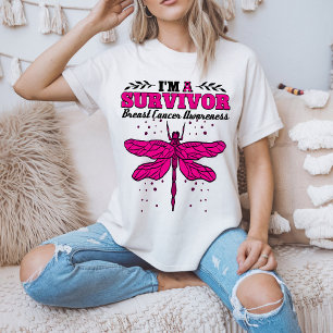 I'm A Survivor Dragonfly Breast Cancer Awareness T-Shirt