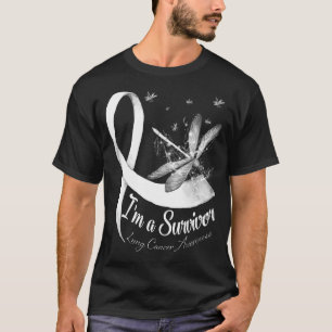 I'm A Survivor Dragonfly Lung Cancer Awareness T-Shirt
