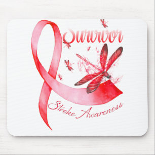I'm A Survivor Dragonfly Red Ribbon Stroke Mouse Pad