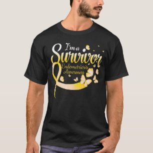 I'm A Survivor Endometriosis Awareness Butterfly R T-Shirt
