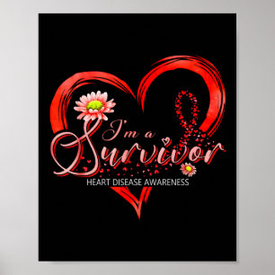 I'm A Survivor Heart Disease Awareness Month Red R Poster