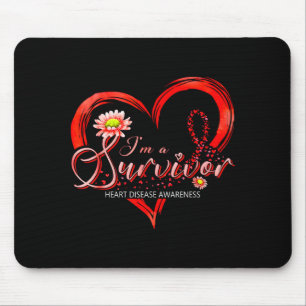 Im A Survivor Heart Disease Awareness Month Red Ri Mouse Pad