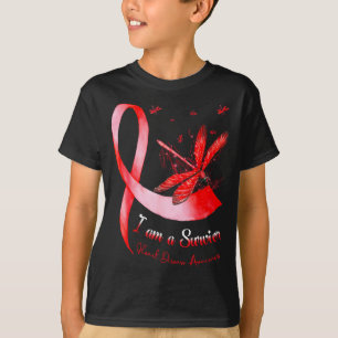 Im A Survivor Heart Disease Awareness Month Red Ri T-Shirt