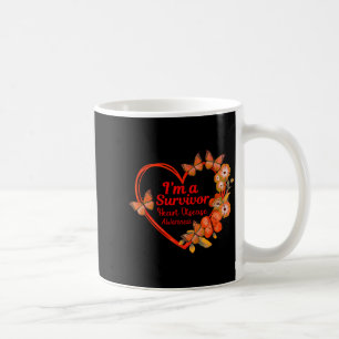 I'm A Survivor Heart Disease Awareness Red Butterf Coffee Mug