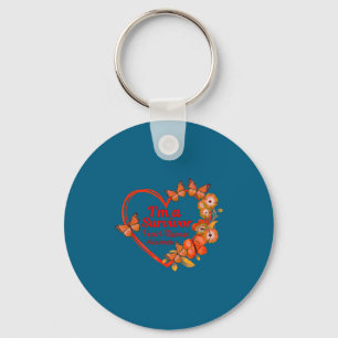 I'm A Survivor Heart Disease Awareness Red Butterf Key Ring