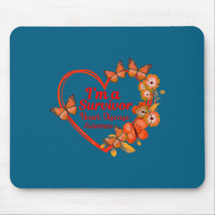 I'm A Survivor Heart Disease Awareness Red Butterf Mouse Pad