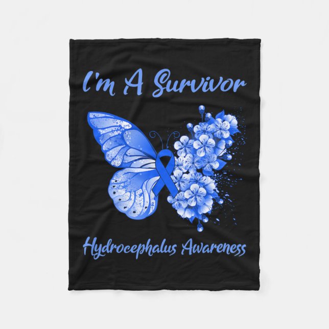 I'm A Survivor Hydrocephalus Awareness  Fleece Blanket (Front)
