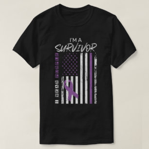 I'm a Survivor I Wear Purple Awareness Ribbon T-Shirt