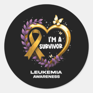 Im A Survivor Leukaemia Awareness Classic Round Sticker