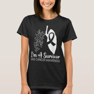 I'm A Survivor Lung Cancer Awareness Month White R T-Shirt