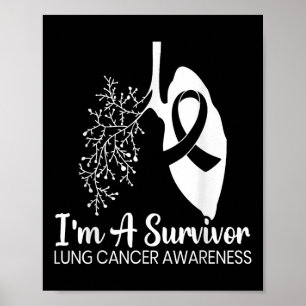 Im A Survivor Lung Cancer Awareness Month White Ri Poster