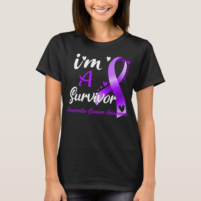 I'm A Survivor Pancreatic Cancer Awareness T-Shirt (Front)