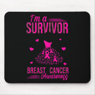 I'm A Survivor Pink Ribbon Women Breast Cancer Awa Mouse Pad