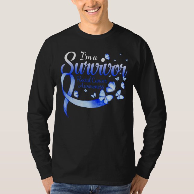 I'm A Survivor Rectal Cancer Awareness Butterfly R T-Shirt (Front)