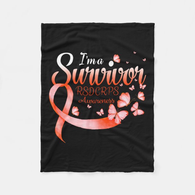 I'm A Survivor Rsd Crps Awareness Butterfly  Fleece Blanket (Front)
