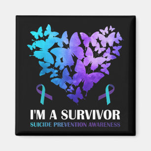 Im A Survivor Suicide Prevention Awareness Butterf Magnet