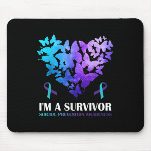 Im A Survivor Suicide Prevention Awareness Butterf Mouse Pad