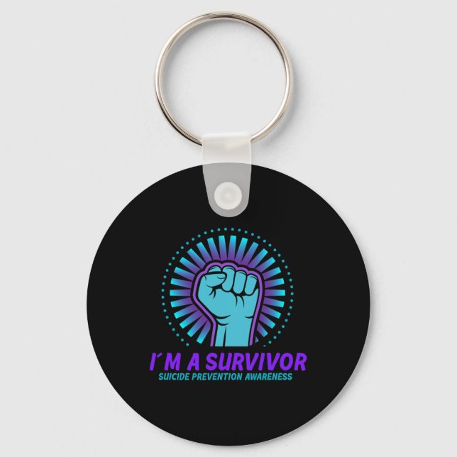 I'm A Survivor Suicide Prevention Awareness  Key Ring (Front)