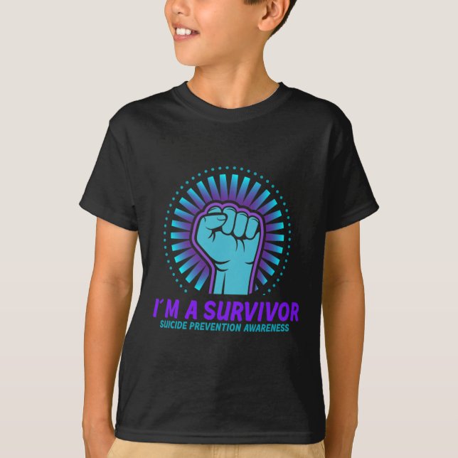 I'm A Survivor Suicide Prevention Awareness  T-Shirt (Front)