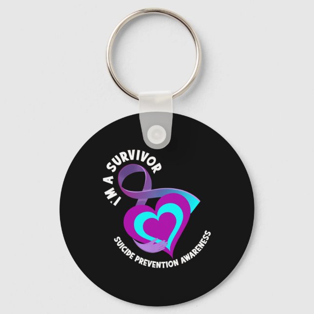 I'm A Survivor Support Suicide Prevention Awarenes Key Ring (Front)