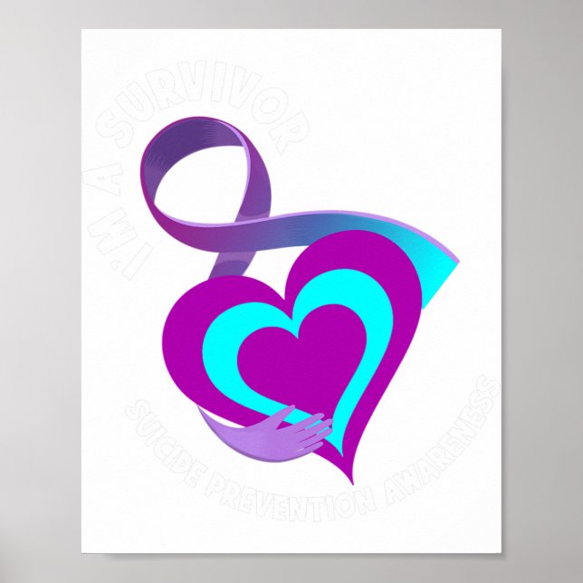 I'm A Survivor Support Suicide Prevention Awarenes Poster (Front)