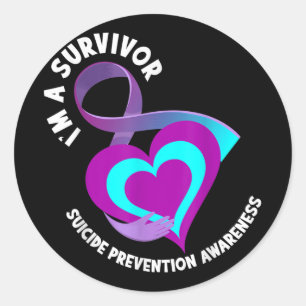 Im A Survivor Support Suicide Prevention Awareness Classic Round Sticker