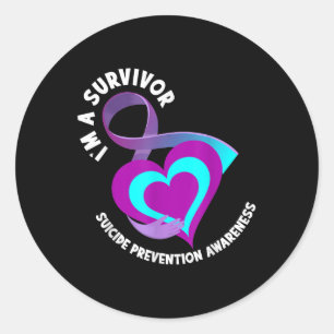 Im A Survivor Support Suicide Prevention Awareness Classic Round Sticker