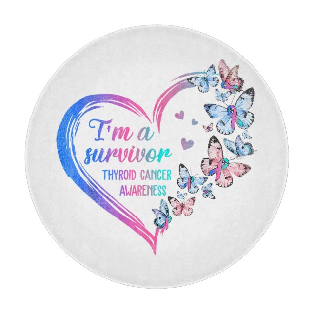  I'm A Survivor Thyroid Cancer Awareness Cutting Board (Front)