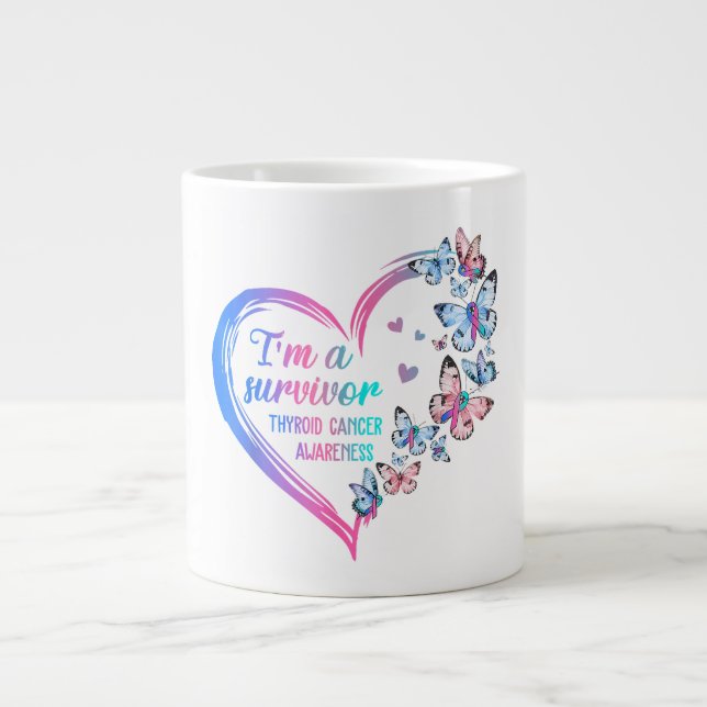  I'm A Survivor Thyroid Cancer Awareness Large Coffee Mug (Front)