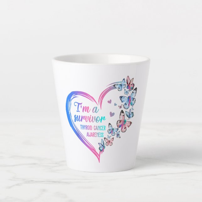 I'm A Survivor Thyroid Cancer Awareness Latte Mug (Front)