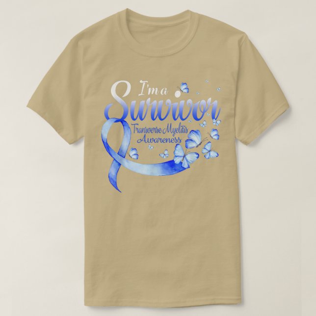 I'm A Survivor Transverse Myelitis Awareness Butte T-Shirt (Design Front)