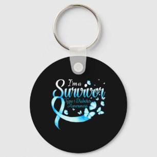 I'm A Survivor Type 1 Diabetes Awareness Butterfly Key Ring