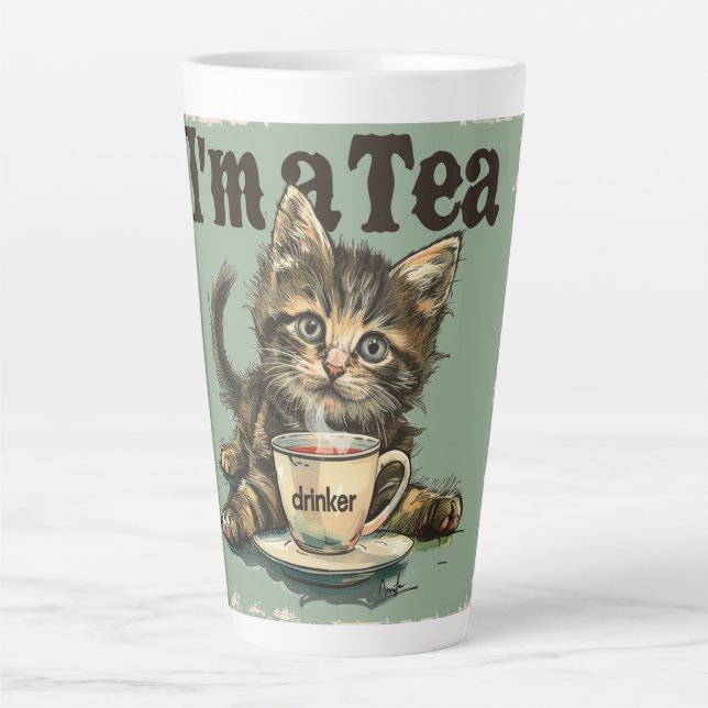 I'm a Tea Drinker Digital Art Latte Mug (Front)
