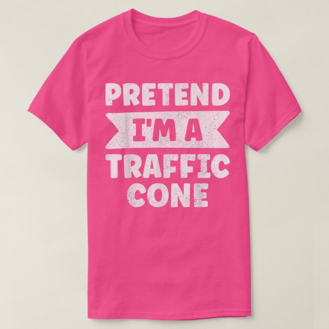 I'm A Traffic Cone Costume Orange Lazy Halloween 5 T-Shirt (Design Front)
