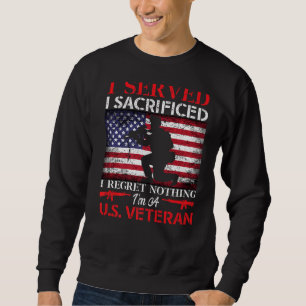 I'm A U S Veteran Usa Flag Retired Vintage Sweatshirt