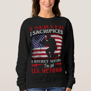 I'm A U S Veteran Usa Flag Retired Vintage Sweatshirt