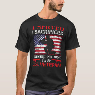 I'm A U S Veteran Usa Flag Retired Vintage T-Shirt