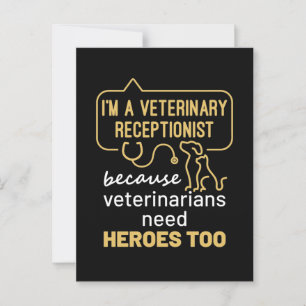 I'm a Veterinary Receptionist Heroes  Postcard