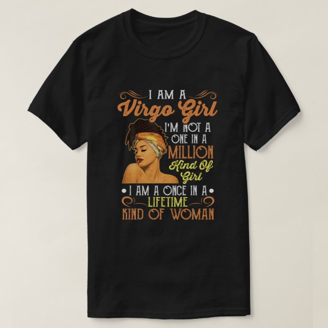 I'm A Virgo Girl Black Women Virgo Girl T-Shirt (Design Front)