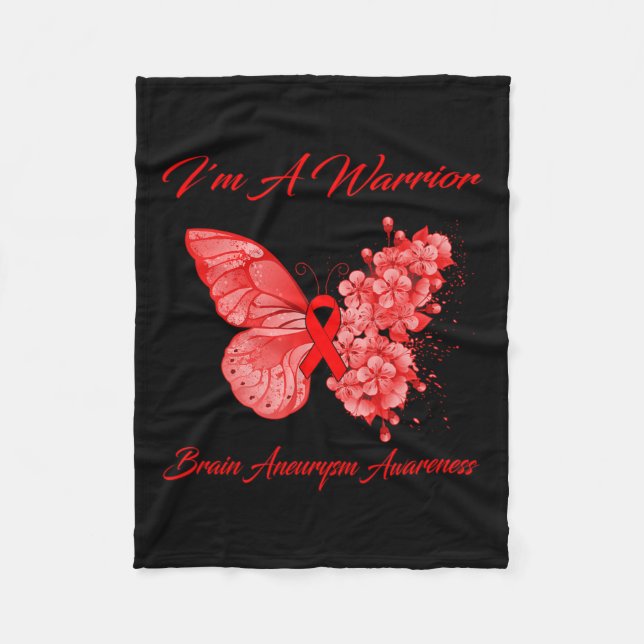 I'm A Warrior Brain Aneurysm Awareness  Fleece Blanket (Front)