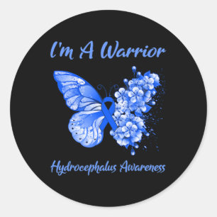 I'm A Warrior Hydrocephalus Awareness Classic Round Sticker