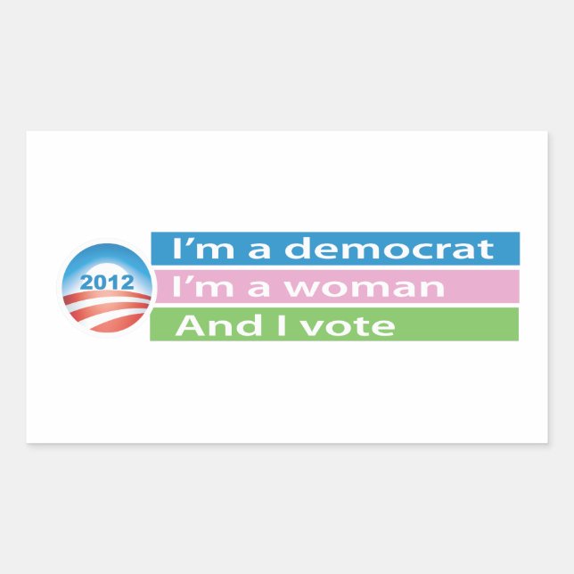 I'm a Woman and I Vote! Rectangular Sticker (Front)