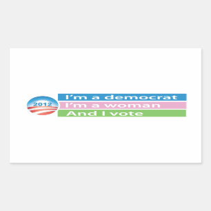 I'm a Woman and I Vote! Rectangular Sticker