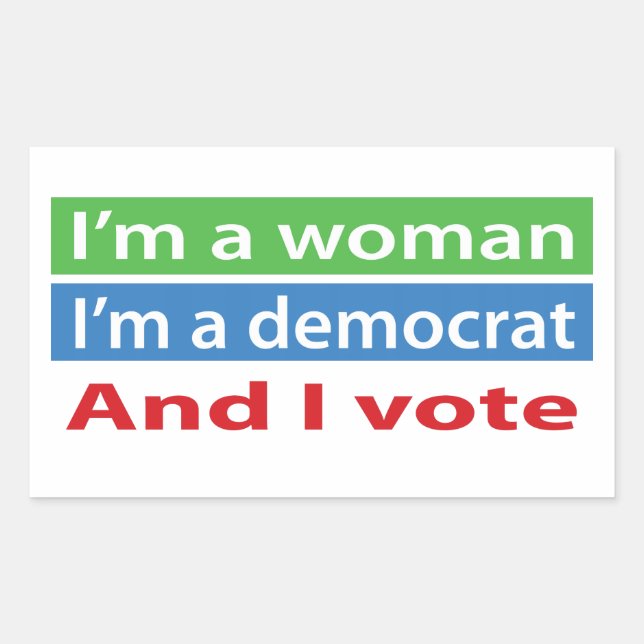 I'm a Woman and I Vote! Rectangular Sticker (Front)
